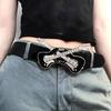 Unisex Gothicism Leather Belt Comfortable Elastic Waist Belt Stretchable Belt for Music Festivals