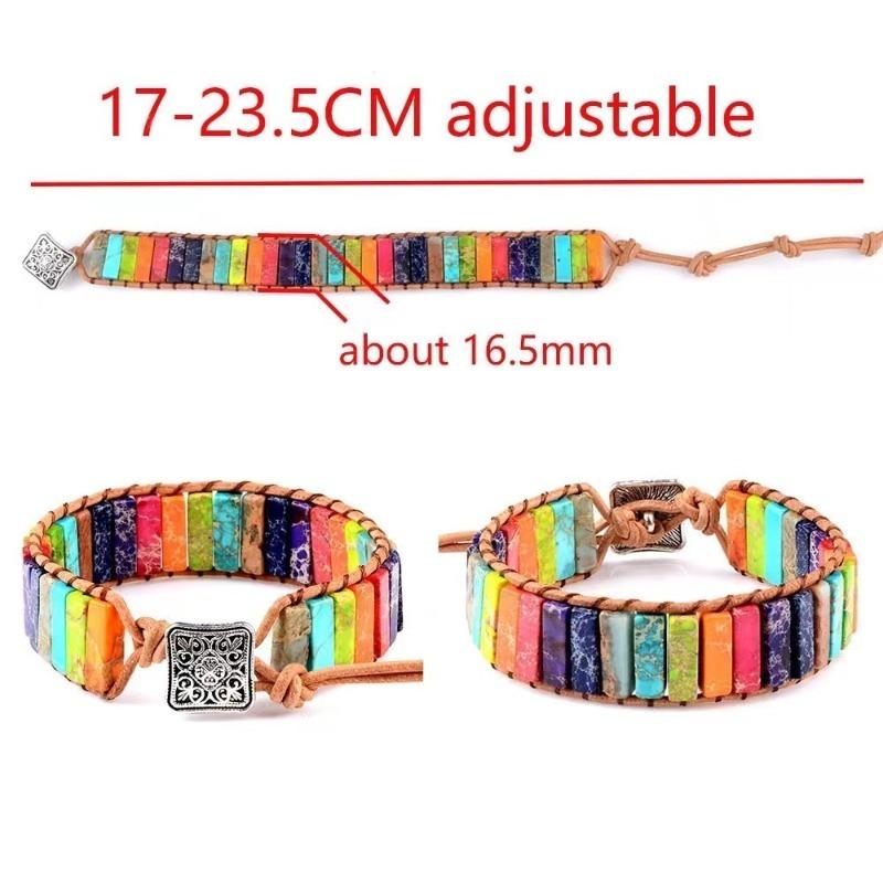 Bohemian Chakra Stein Armband für Damen Herren, Kaiserstein Geflochtenes Seil Gewebtes Handgelenk Armband, Mode Handgemachter Schmuck Geschenk