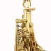 Brass Golden Carve Pattern Bb Bend Althorn Soprano Saxophone Sax Pearl White Shell Buttons Wind Instrument with Case