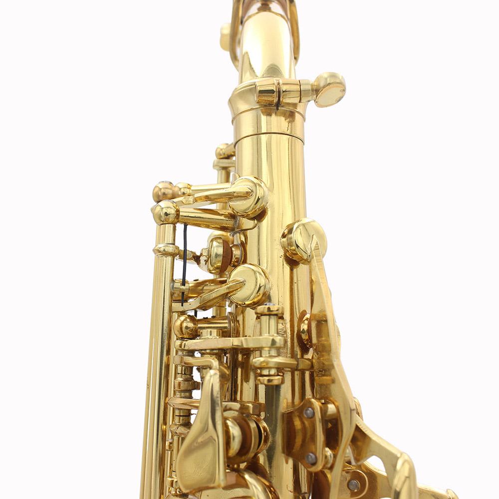 Brass Golden Carve Pattern Bb Bend Althorn Soprano Saxophone Sax Pearl White Shell Buttons Wind Instrument with Case