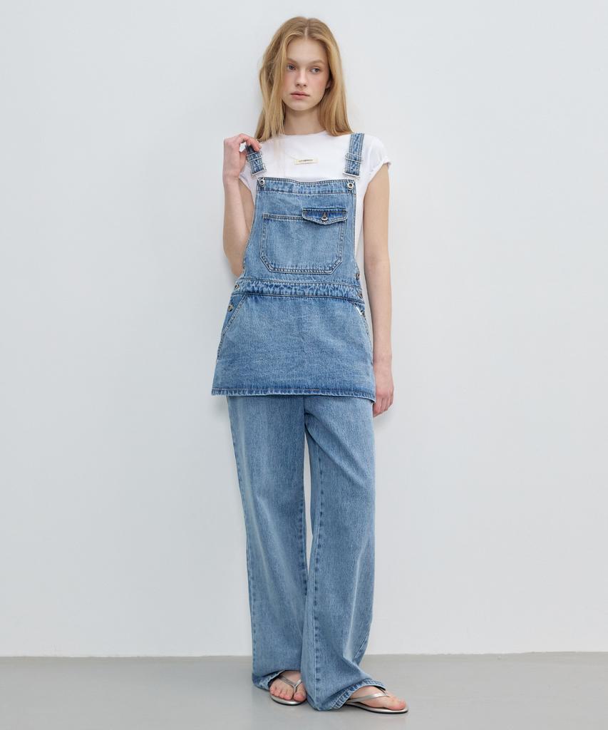 City Breeze Denim Layered Overalls_Blue