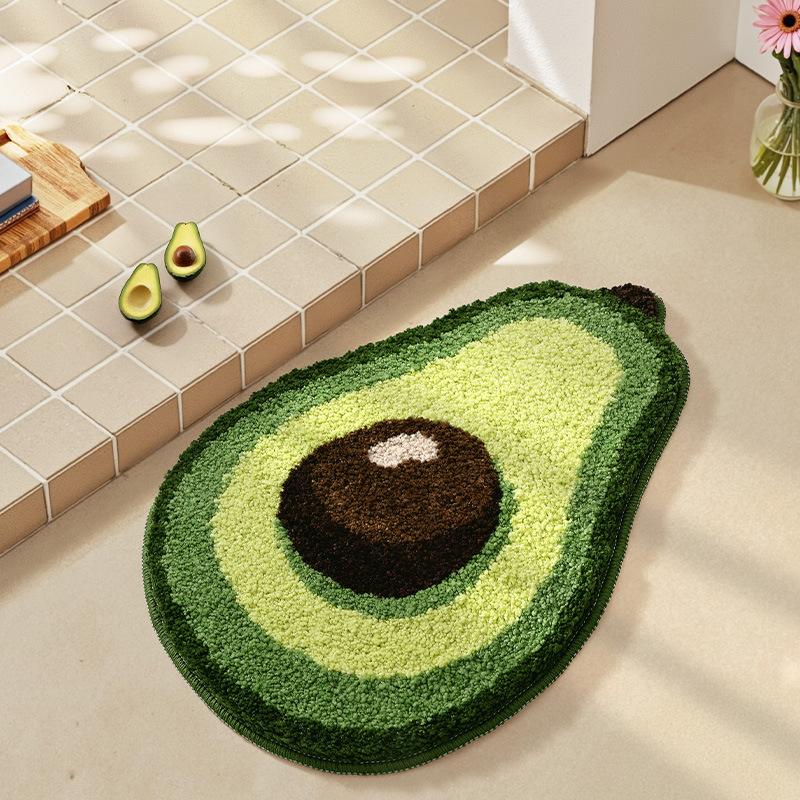 2026 Simple Fruit Bathroom Floor Mat Toilet Semicircular Absorbent Carpet Toilet Non-slip Mat Door Mat