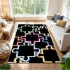 Colorful Puzzle Pattern Background Non-Slip Home Carpet Design for Office Decor Living Room Bedroom Gift