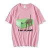 I Eat Drywall T Shirt Funny Cute Cat Meme Graphic Tshirts Mens Women Clothing Casual Oversized Tshirt Streetwear 2025