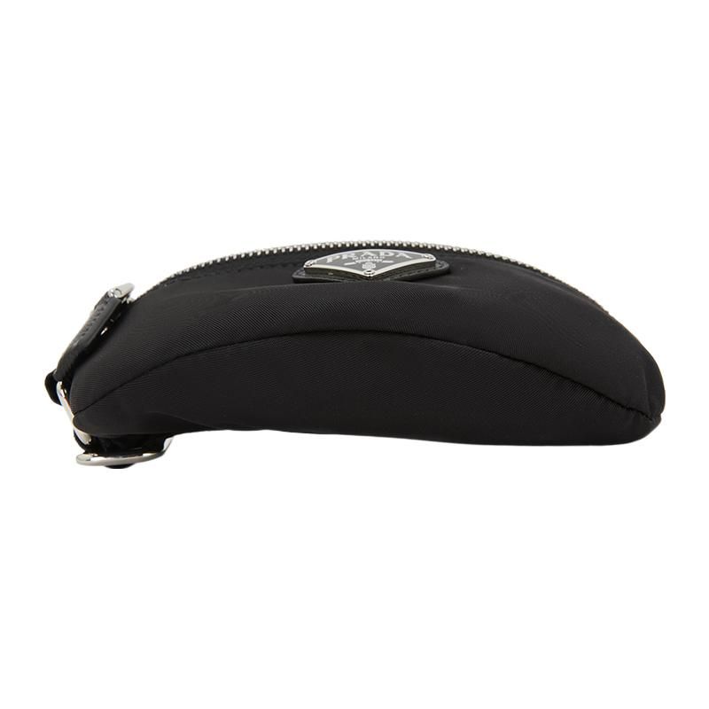 Prada Triangle Metal Logo Nylon Shoulder Bag Crossbody Waist Bag Men Bags Black 2TT0952DMK-F0002