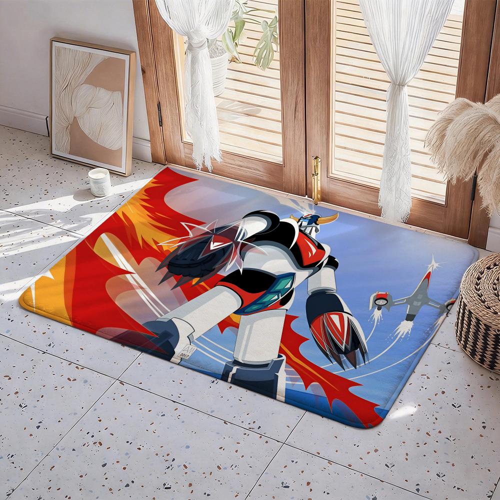 Anime U UFO Robot Goldrake Floor Mat Eco Flannel Doormat Non Slip Odorless Indoor Floor Rug Soft Short Plush Home Mat