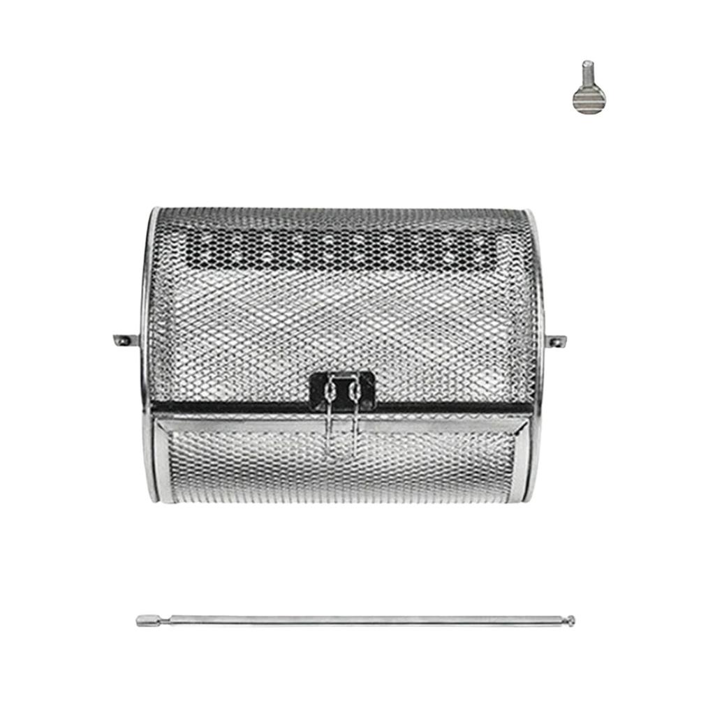 Stainless Steel  Basket, Chicken  Basket Automatic Winding 360 Grill Basket, Universal For Kebabs, French Fries, Vegetables, Shrimp And Chicken