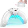 Halve Maan Vorm Opvouwbare Mini Nagellamp LCD Scherm 22-LED UV Droger voor Teennagels/Vingernagels, 18 Blauw