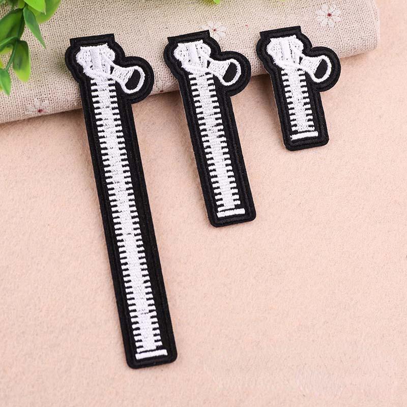 

3/6 Pcs Zipper Embroidered Patch Iron on Sewing Applique Cute Patch Fabric Clothes Shoes Bag DIY Decoration