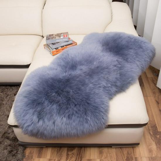 Australian Wool Sheepskin Rug: Long-Hair Irregular Bedside Mat & Sofa Blanket