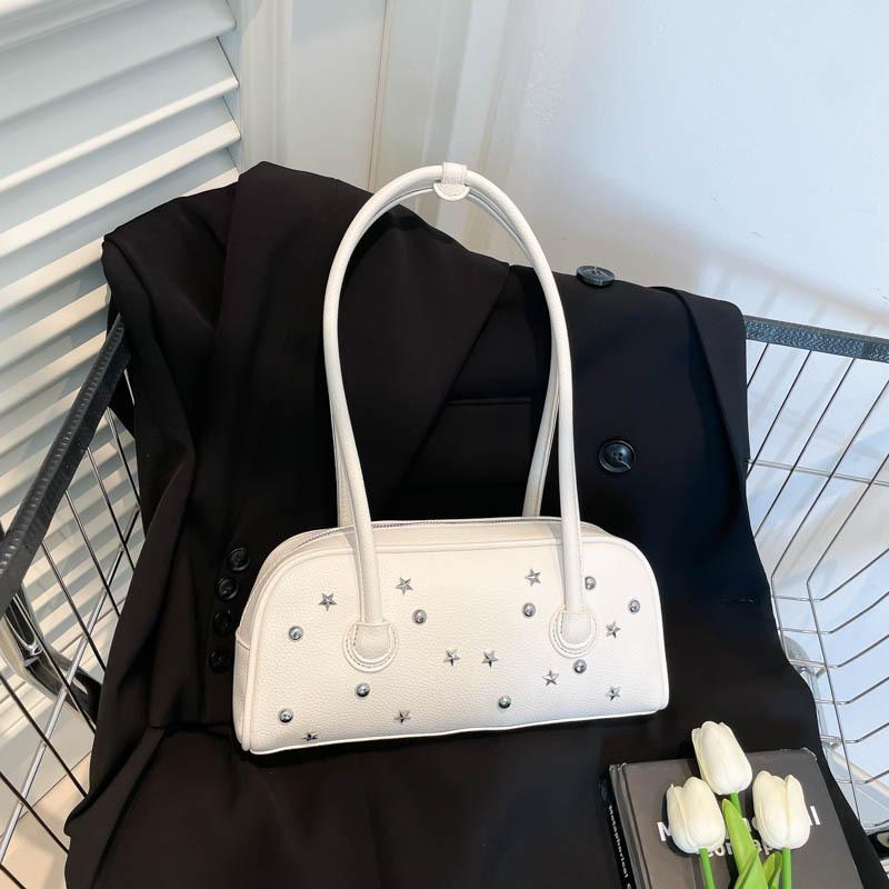 

Новая ретро модная темпераментная дорожная наплечная сумка нишевая подмышечная большая вместимость трендовая женская сумка белый