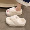 CM Slippers Cross High Heel Bottom Fluffy Fluffy Slippers Women's Autumn and Winter Muffin New 2025 Plush Super Thick 7