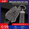 GLC GLB Zinklegierung Leder 2/3 Tasten Auto-Fernbedienungsschlüsselhülle für Mercedes Benz ABGR Klasse GLA GLK W176 W204 W251 W463 AC