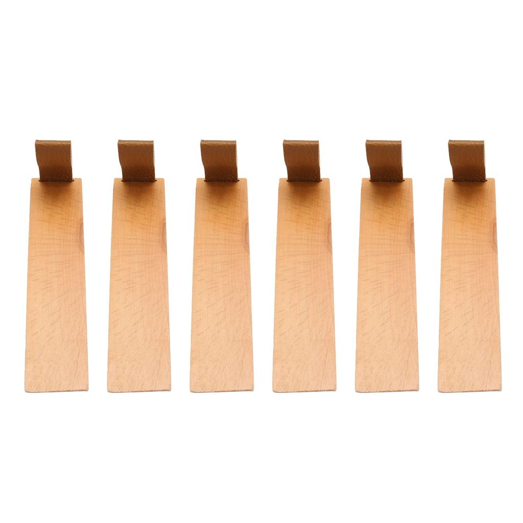 6pcs Door Stopper Wedge Polished Glossy Compact Wooden Firefighter Door Stopper for Home Apartment