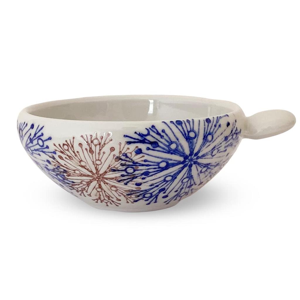 J-kitchens Kunzan Kiln Coffee Dripper, Stylish and Easy to Use, Made in Japan, Hasami Ware, Flower Center Pattern, Blue