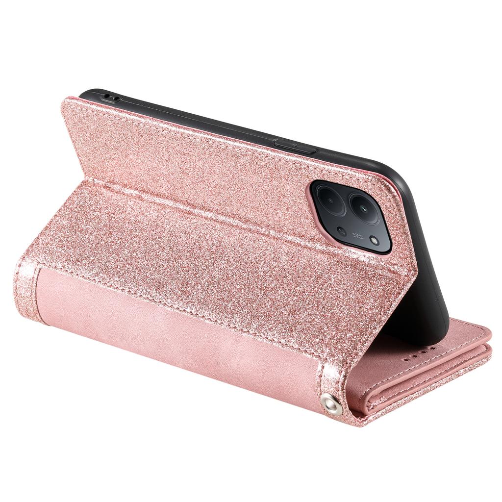 Dla Xiaomi Redmi 15C 5G (UE) (173mm)/15C 4G (UE) (173mm) Etui 9 przegródek Portfel na zamek błyskawiczny Pokrowiec na telefon ze skóry PU z paskiem na nadgarstek