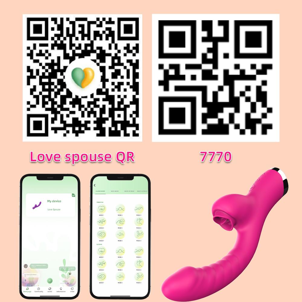 APP 2in1 Women Vibrator Tongue Licking Clitoris Stimulator Vaginal G-Spot Powerful Vibration Dildo Suction Cup Adult Female Sex Toys