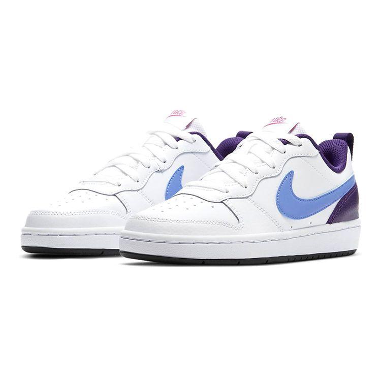 Nike Court Borough Low 2 GS White Royal Pulse Kids Sneakers Eggplant BQ5448-106