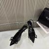 Red patent leather pointed high heels 2025 spring new bow-decorated high heels empty bag head women's shoes after the word