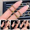 3PCS Finger Jewelry Round Bead Ring Adjustable Opening Ring Trendy Colorful Beads Ring  Girl