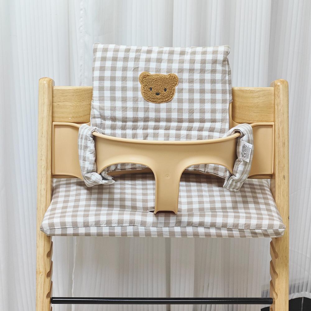 Soft Seat Cushion for Infants Baby High Chair Cushion Cartoon Bear Chair Back Cushion and Seat Cushion High Chair Accessories