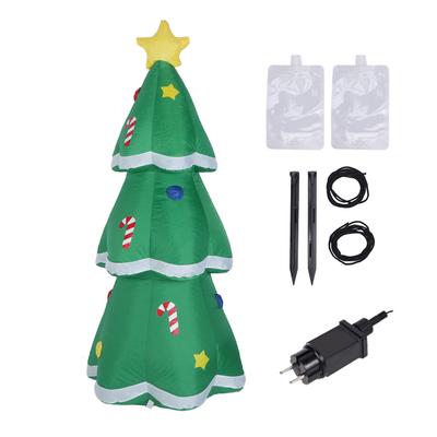 4.9FT Inflatable Xmas Tree LED Lighted 210T Polyester IP44 Water Resistant Blow Up Xmas Tree Yard