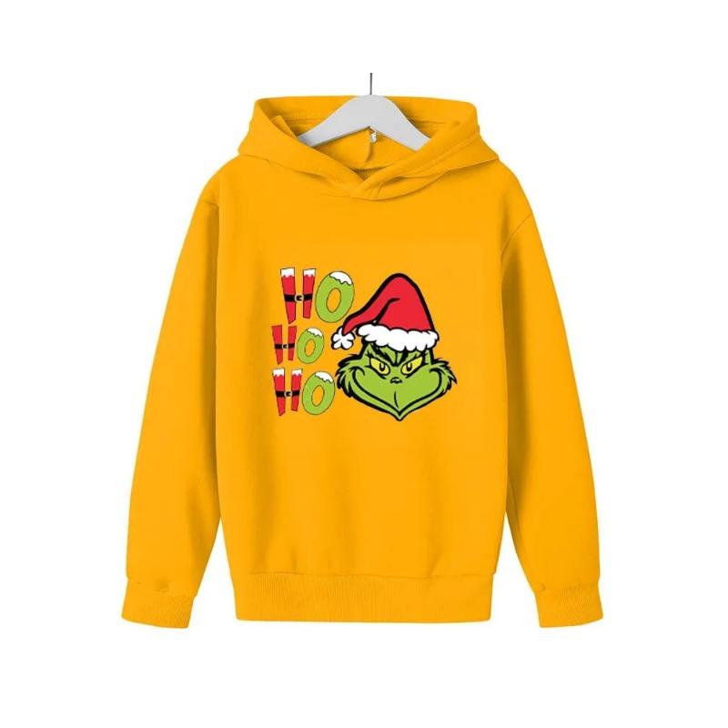 Green Haired Monsters Get Christmas Gifts Hoodie Casual Men Hoodies Kids Hoodies Casual Pullover