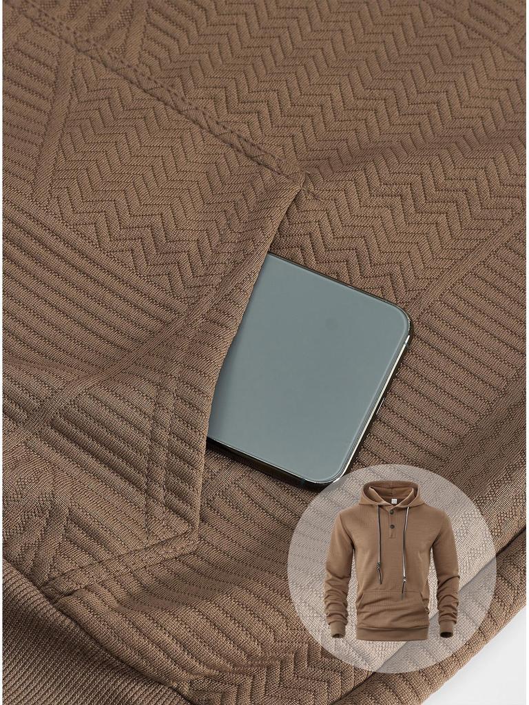 Men's Spring/Autumn Casual Solid Color Loose Pullover Hoodie