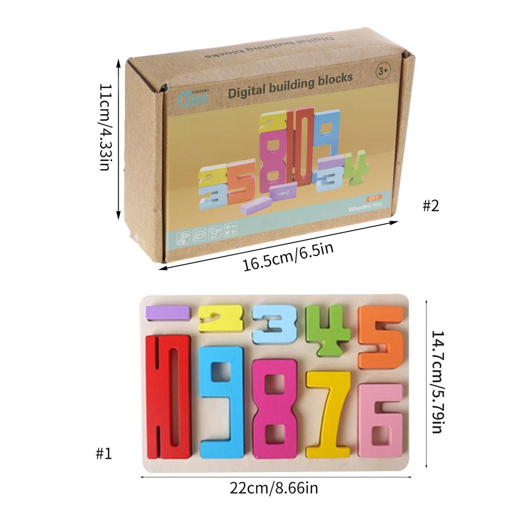 Digital Puzzle 3D Number Building Block Set for Baby Stacking Toy Brain Developmental Learning Gift for Kids