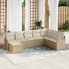 vidaXL 8-Piece Garden Sofa Set with Beige Cushions, Poly Rattan, 2-Seater Garden Sofa vidaXL345821
