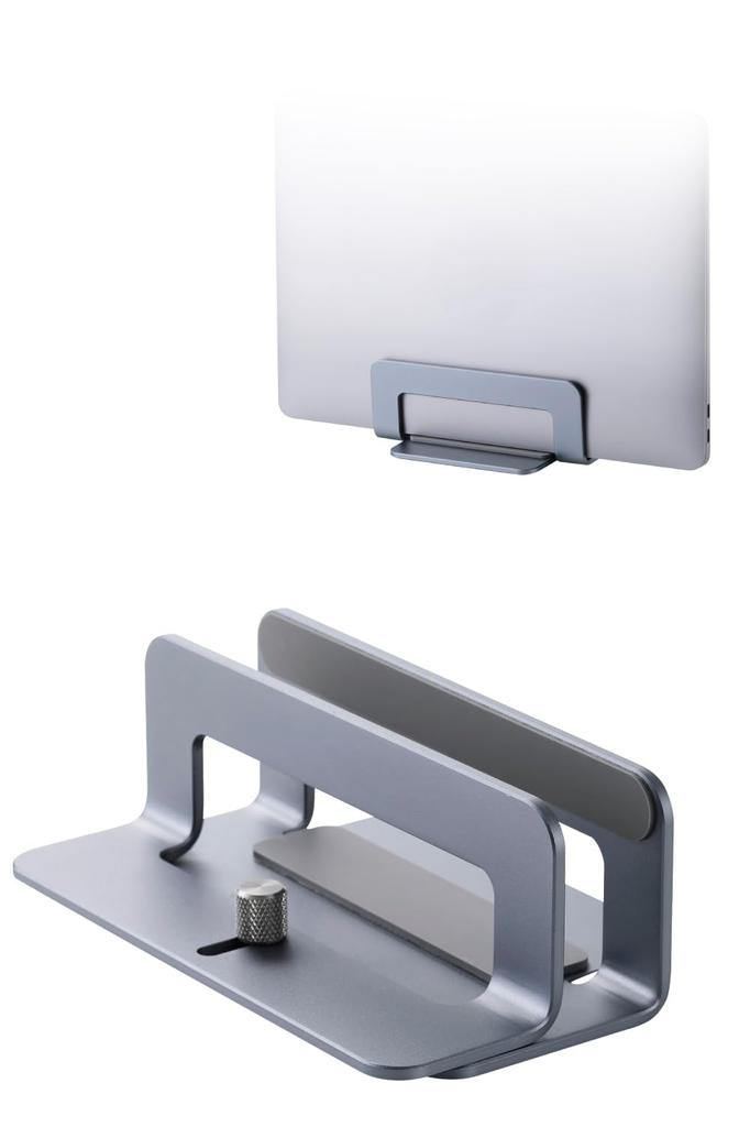 Elecom Laptop Fits Up To Holds 1 Adjustable Aluminum PCAWLTSV04SV Stand, 15.6 Inches, PC, Vertical, Width, Anti-Slip, Alloy, Silver,