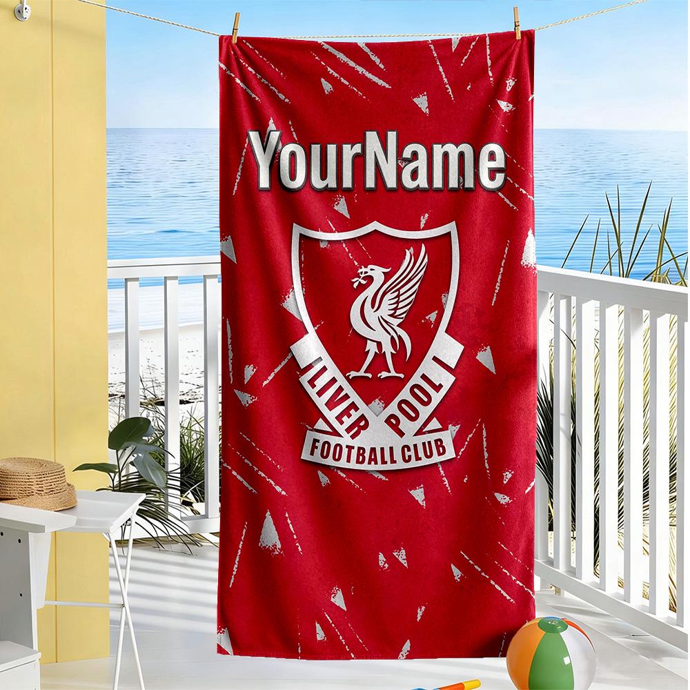 Liverpool Customizable Name Beach Towel High Absorbency & Quick-Dry Suitable for Sports Travel Swimming Yoga Bathroom Beach And Pool