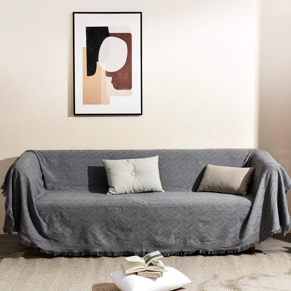 Kumori Sofa Multifunctional Protective 180 X 340 Pattern Cover, Multi-purpose Cover, Cover, Cm, 3-4 Seater, Gray/T