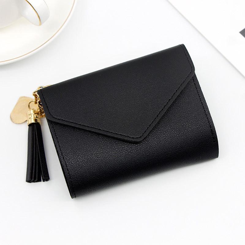 Trendy Women's Short Tassel Clutch with Card Holder & Coin Purse