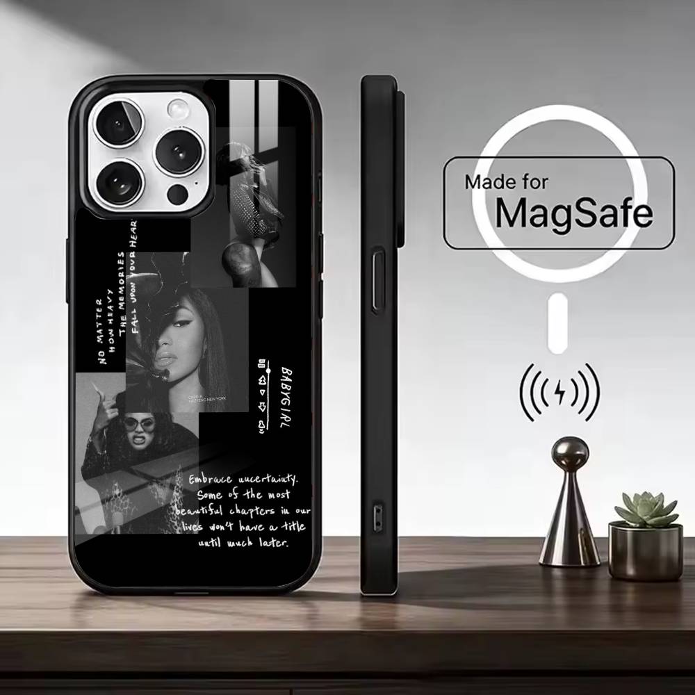 Hip Hop C-Cardi B Phone Case For iPhone17,16,15,14,13,12,11 Plus,Pro Max, New Magnetic Wireless Charging