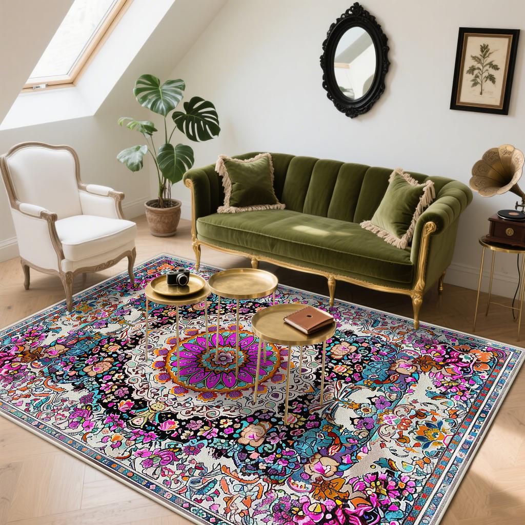 Luxurious Persian Living Room Rug High-Quality Bedroom Bedside Fluffy Soft Decoration Carpet Lounge Coffee Tables Washable Mat