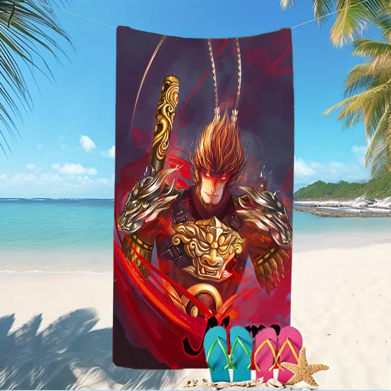 Customizable personalized beach towels Black Myth Wukong Game themed designs.Suitable for the beach, yoga, sports;ideal as beach accessories