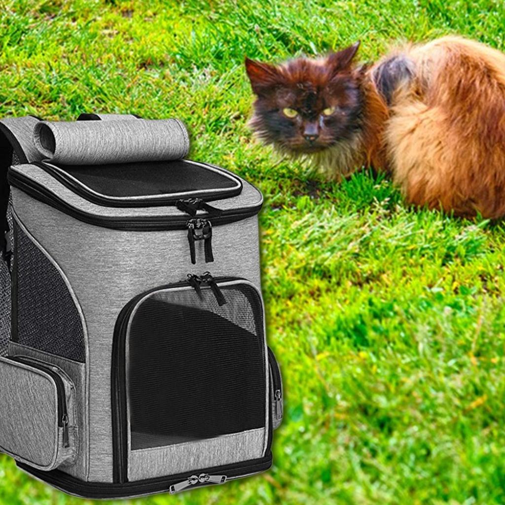 Cat Travel Carrier Portable Expandable Soft-Sided Puppy Carrier Breathable Pet Backpacks For Car Flight Vet Visit Grooming