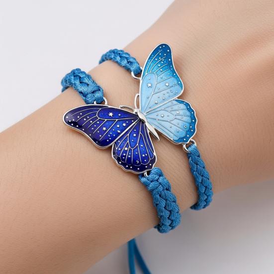 Hand-Woven Butterfly Bracelet Traditional Knitting Techniques Adjustable Wristband Meaningful Gift Wrist Accessory