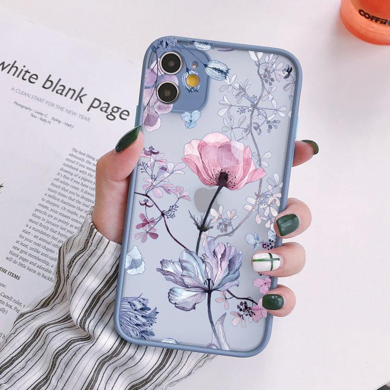 Flower Bud Phone Case for Iphone 11 7 8 SE2 12 13 15 16 Pro Max 14 Plus Meticulous Plant for Iphone X XS XR Back Hard Covers