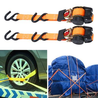 1/2Pcs Retractable Ratchet Straps Heavy Duty Automatic Rewind Ratchet Strap with Secure Lock One-Click Automatic Rewind Load Securing Straps