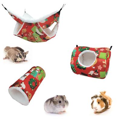 Pet Christmas Hammock Winter Warm Tunnel Hanging Cotton Nest Pet Supplies For Hamster Squirrel