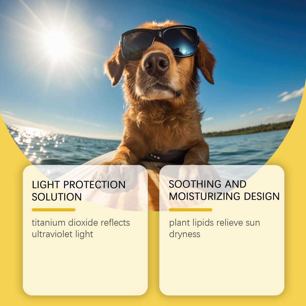 Pet Physical Sunscreen Spray, UV , Soothing, Moisturizing, Licking Safe , Travel Wear60ml