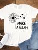 Tee Top T Women Tshirts Clothing Flower Faith Trend Female Fashion Casual Short Sleeve Cartoon Lady Clothes Graphic T-shirts