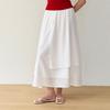 Bring My Things Breeze Layered Long Skirt_White