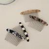 Plaid Comb Clip Bangs Hair Clip Texture Marble Pattern Iron Tooth Simple Comb Clip Insert Comb Styling Accessories