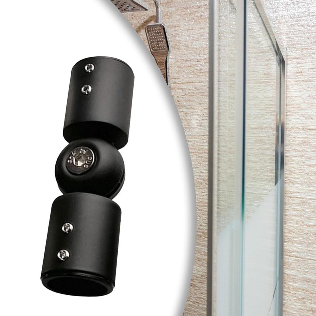 Corner Connector for Curtain Rods, Adjustable Angle, Universal Connection Bathroom Glass Doors,