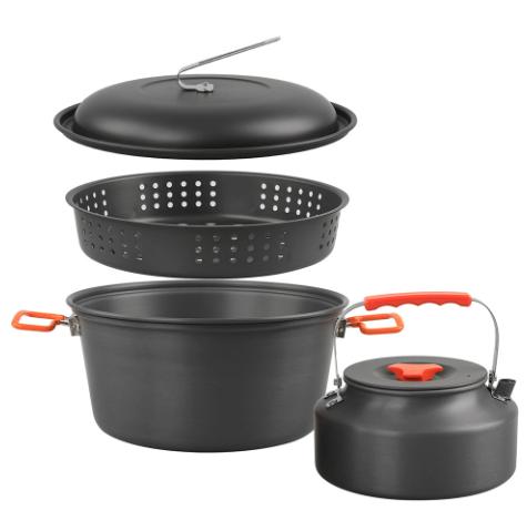 Oem Outdoor Water Kettle Camping And Picnic Equipment Complete Set Of Pots Portable Butane Stove For Outdoor Tea Brewing Pot