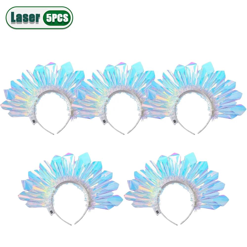 1-10PCS Light Up Laser Headband  Glowing Hair Hoop for Halloween Christmas Party, Stage Performance Light Show Accessories