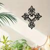 Black Iron Wall Art Heart Cross Metal Decor for Home Wedding Gift